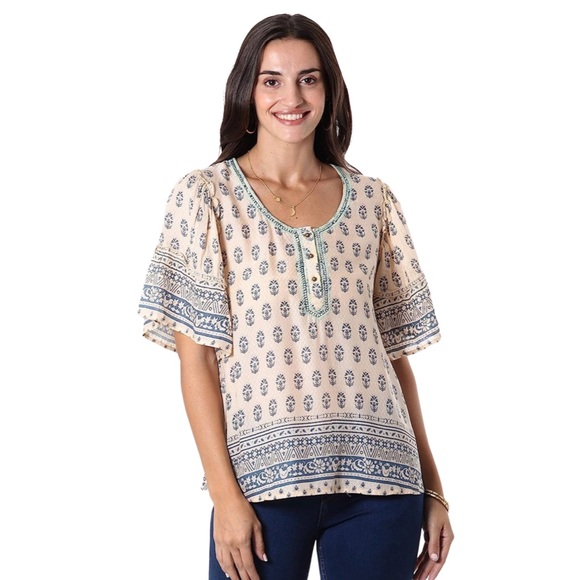 Boho Floral Print Blouse - Picture 4 of 5